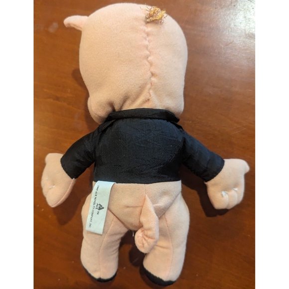 Vintage Looney Toons Porky Pig Plush 9" Stuffed Toy Black Jacket 1995 - Picture 4 of 6